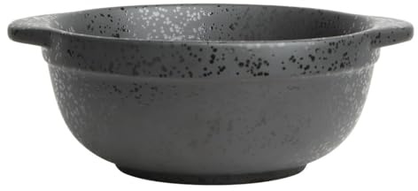 nisbets limited Olympia Fusion Eared Bowl - 640ml 183x150x64mm (Box 4), Black | Commercial-grade dishware with a unique eared handle design, offering excellent thermal retention for busy catering.