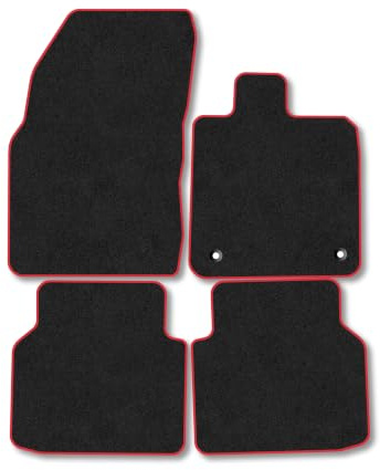 Ford Explorer (2024+) Carpet Car Mats | Red Edge Trim Tailored Fit Floor Mats Full Coverage Protection Accessories Easy Clean Anti Slip Made in the UK