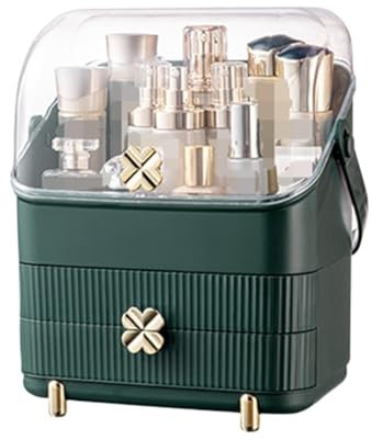 RUVOO Kosmetik Organizer Make Up Organizer Multifunktionale Make-Up Kosmetik Maske Lippenstift Hautpflege Produkte Desktop Storage Box Schmink Organizer Kosmetik Aufbewahrung(Grün)