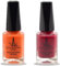 (2Pcs Set) Henna Infused Nail Polish Permeable Nail Polish Halal Vegan Long lasting No UV Needed (Farah, Sunset)