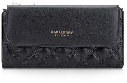 Skyearman Portefeuille Femme en Cuir PU Porte Feuilles pour Femme Grande Capacite Porte Monnaie Porte-chéquiers Porte-Cartes pour 12 Cartes (Noir)