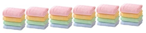 FOMIYES 3 Ensembles Petite Serviette Enfant Serviette De Bain Débarbouillettes Pour Bébés Lingettes Scrubber Serviettes À Main De Toilette Enfants Fibre De Bambou 8 Pièces * 3