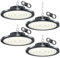HAPYLUMI Éclairage Garage 100W 10000LM, 4PCS UFO LED 6500K Blanc Froid Lampe Atelier, IP65 Étanche Plafonnier Spot LED Puissant High Bay Eclairage Pour Garage Atelier Grange Entrepôt
