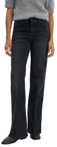 someday Damen Flared | Long Flared Jeans Carie Iconic Mid Rise aus nachhaltigem Baumwoll Mix Raven Black, 42