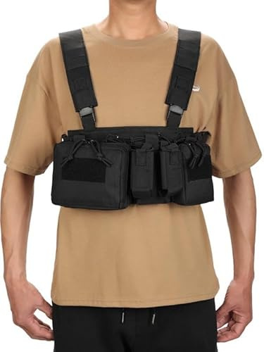 Chest Rigg Vest, Tactical Assault Chest Rig Molle Tactical Vest with Multiple Pockets