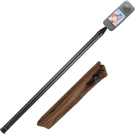 Action Camera Selfie Stick - Telescopic Pole for Camera Selfie Stick, Panoramic Photography Carbon Fibre Pole for Live Streaming Golf Recordings Adventure Videos Outdoor