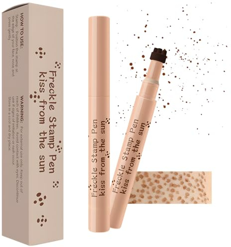 MOTIBACK 2-in-1 Freckle & Brow Pen, Ultra Fine Tip for Natural Fake Freckles and Hair-Like Brow Strokes, Waterproof Quick-Dry Formula, Long-Lasting Smudge-Proof Makeup Tool (CHESTNUT)