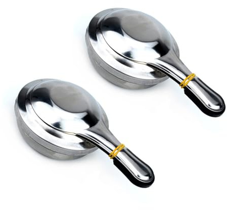 Gramigg Pack of 2 Steel Miniature Alcohols Stove Fondue Burners with Cover Fuels Pastes Container for Outdoor Cooking Portable Hot Pot Burners