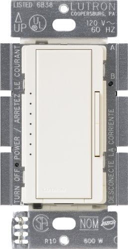 Lutron Maestro Electronic Low Voltage Digital Fade Dimmer Switch, Multi-Location, 600-Watt, MSCELV-600M-BI, Biscuit