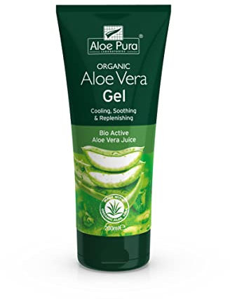 Aloe Pura Organic Aloe Vera Gel, Natural, Vegan, Cruelty Free, Paraben and SLS Free, Cooling, Soothing, 200 ml