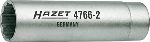 Hazet Zündkerzen-Schlüssel 4766-2 Vierkant hohl 10 mm (3/8 Zoll) Außen-Doppel-Sechskant Profil 14