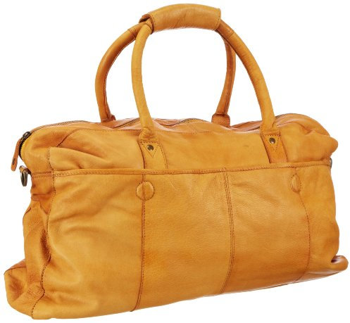 PIECES GUAN Leather TRAVEL Bag 17045695, Damen Henkeltaschen, Braun (Cognac.), 49x34x12 cm (B x H x T)