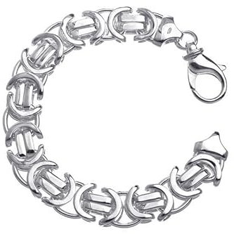 Flaches Königskette Armband 14mm - massiv 925 Silber, Länge 22cm