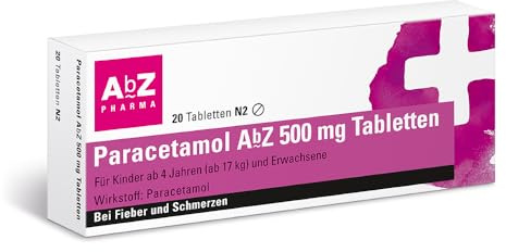 Paracetamol AbZ 500 mg Tabletten, 20 Filmtabletten | Die gut verträgliche Hilfe bei leichten bis mäßigen Schmerzen und Fieber