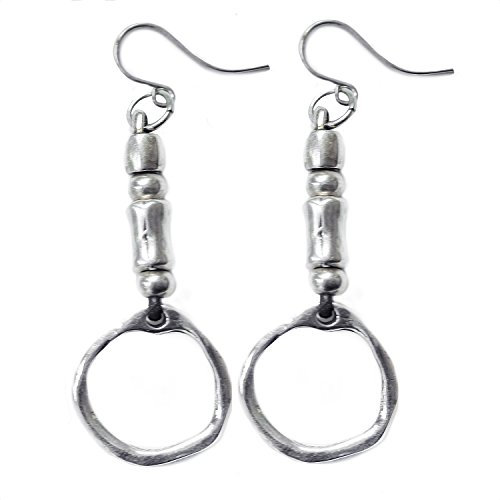 Beau Soleil Jewelry Leder Ohrhänger Ohrringe mit Anhänger Loop Damen Ohrschmuck mit Edelstahl Haken