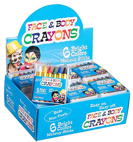 Dress Up America 6 Color Safe and Non Toxic Crayons Casepack For Face And Body