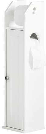 SoBuy FRG135-W Freistehend Toilettenrollenhalter Badregal Standschrank Seitenschrank weiß BHT ca: 20x78x18cm