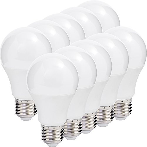 Müller-Licht 10er-Set LED Lampe Birnenform Essentials - 9 W ersetzt 60 W - E27 - 2700 K - Kunststoff - weiß