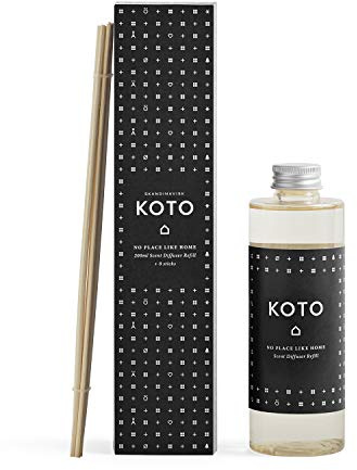 Skandinavisk Koto Reed Diffuser Refill 200ml - Vanilla Beans And Dried Orange peel, Baltic Amber And Vintage Leather Furniture - Vegan - Recycled Bottle