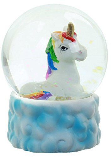 Storchenlädchen Glitzerkugel Einhorn Schneekugel Tier Tiere Schneekugeln Einhörner Regenbogen, Kopf rechts B