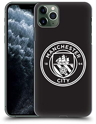 Head Case Designs Officially Licensed Manchester City Man City FC Black White Outline Badge Hard Back Case Compatible With Apple iPhone 11 Pro Max