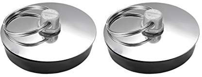 Bouchon D'évier En Caoutchouc Bouchon De Vidange Fit 34-37mm avec Anneau pour Baignoire Cuisine Salle De Bains 2 Pcs