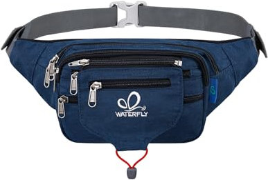 Waterfly Bum Bag Fanny Pack for Men Women Large Waist Pack with Multi Pockets for Running Hiking Camping Workout Cycling