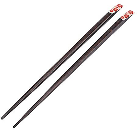 Palillos japoneses, 1 par de palillos de madera natural reutilizables palillos de estilo japonés flores de cerezo patrón de palillos para el sushi, fideos, arroz, Ramen, 9.1inch