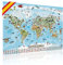 Panorama Weltkarte für Kinder XXL - 140x100cm Kinder-Weltkarte komplett handgezeichnet und koloriert (Spanisch)