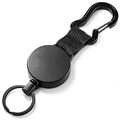 powerruif Porte-Clés Rétractable Avec Mousqueton Porte Clef Extensible Téléscopique En Câble Métallique Badge Enrouleur Rétactable Robuste pour Sert à Fixer Les Clés Et Cartes d'accès