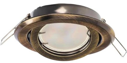 EDO Einbauleuchte DAIRA BRASS, Schwenkbarer LED Strahler Rund Kupfer, Deckenspots, Geeignet für Deckeneinbau, Deckenlampe und Einbaulampe EDO777302