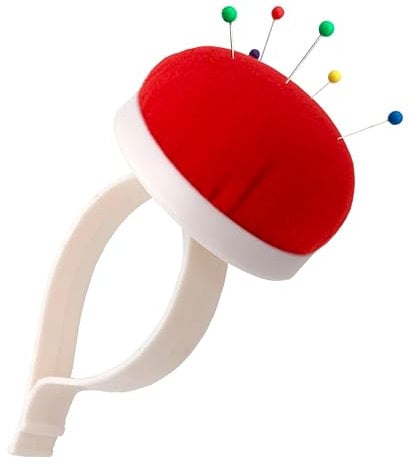 MARARDI Nadelkissen für das Handgelenk [Rote Farbe] Armnadelkissen mit Gepolstertem Kunststoffarmband Baumwolle - Kissen für Stecknadeln zum Nähen Basteln Heimwerken