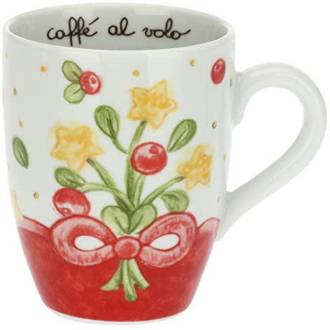 THUN - Mug Mazzo di Stelle Sweet Christmas - Porcellana - Linea Sweet Christmas - Living, Arredare la Casa - 300 ml, Box: 19,5x12,5x11; Mug: Ø 8,5