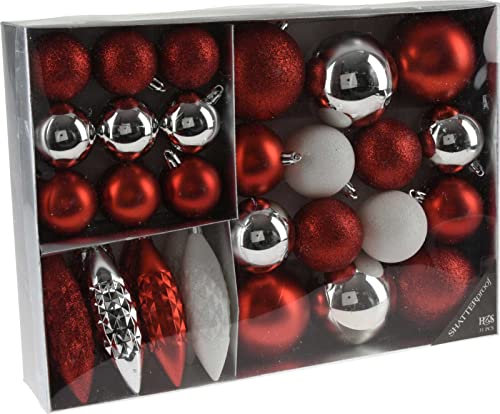 made2trade 31 teiliges Weihnachtsbaumschmuck Set - Rot-Silber