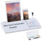 DEWUR bureau tableau blanc en verre tableau mémo de bureau petit quai support de téléphone portable support de tablette support de clavier organisateur de bureau avec accessoires pour bureau blanc