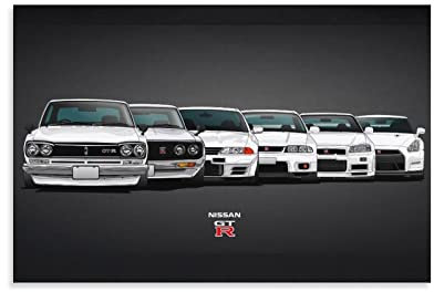 ASDSA JDM-Auto-Poster Nissan Nissan Skyline Gtr Poster Dekorative Malerei Leinwand Wandkunst Wohnzimmer Poster Schlafzimmer Malerei 30 x 45 cm