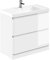 Go Bathrooms Newbold 900mm Gloss White Vanity Unit Includes Resin Basin Floor Standing Storage Unit Bathroom Sink Unit