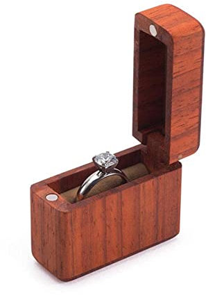 Antrag Einzelring Hochzeit Hochzeit Kleine Rosenholz Aufbewahrungsbox Ring Schmuck Retro Walnuss Kleine Schmuckschatulle F7g1