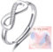 BMMYE Ringe aus 925er-Sterlingsilber für Damen, Liebesknoten, verstellbar, offener Finger, Federringe, Schmuckgeschenke, gekreuzte Ringe für Frauen mit Zirkonia, Edelstein, Kein Edelstein