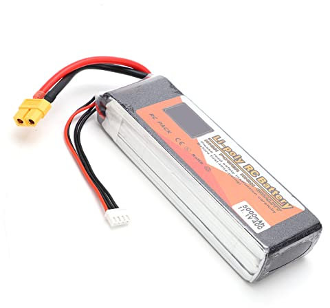 Lithium Battery, 11.1V 5000mAh 40C Lipo Battery XT60 Plug 3S Rechargeable Battery for RC Racing Drone