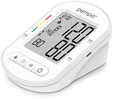 PEMPA Tensiometro de Brazo Digital Aparato para Medir la Tension Arterial y el Pulso Función de indicación de latidos irregulares con Brazalete 22-42 cm