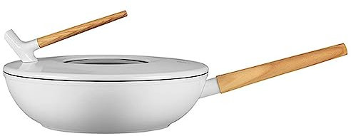 Padella 28 cm - Padella in ceramica resistente al calore con rivestimento antiaderente antigraffio | Piano cottura a induzione con manico rimovibile per tutti i tipi di piani cottura,Bianca,32CM