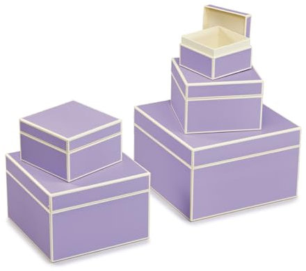 Semikolon 370099 5er Aufbewahrungsboxen - Set 5 tlg - diverse Größen - Geschenkboxen - lilac silk lila