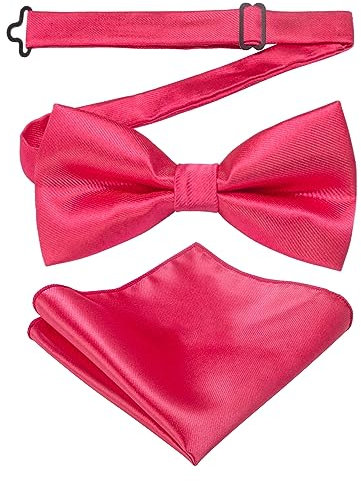 JEMYGINS Homme Noeud Papillon Uni Disponible en Diverses Couleurs Incluant Ensemble de Pochette,rose