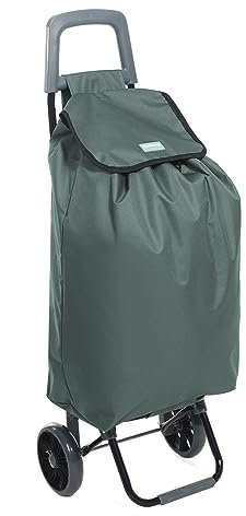 Rainberg 50Ltr Lightweight 2 Wheels Shopping Trolley, Hard Wearing & Foldaway Trendy Folding, Collapsible Push/Pull Carts for Easy Storage (Grey)