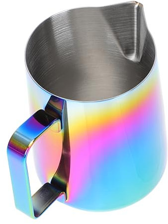 BESTonZON 1pc Stainless Steel Cup Stainless Steel Frothing Pitcher Espresso Leveler Milk Frothing Pitcher Coffee Espresso Machine Cappuccino Pitcher 304 Stainless Steel Strong Coffee Italian