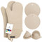 rorecay Rorecay Extra lange Ofenhandschuhe Topflappen-Sets: Hitzebeständige Silikon-Ofenhandschuhe Mini-Ofenhandschuhen,Topflappen für Küche,Backen,Kochen,gesteppte Einlage,6 Stück Milchshake)