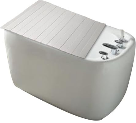 ZFUCMAYL Badewannenabdeckung, Fensterladen-Badewannendeckel, Faltbare Badewannenablage, PVC-Materialplatte for Heimbadewannen, Badezimmer, SPA (Größe: 180 X 75 X 1,2 cm/weiß) (Size : 105x75x1.2cm)
