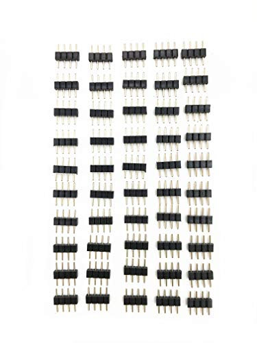 HUABLUE 50pcs/Pack Schwarz 4 Pin 10mm Pol Kabel Verbinder Kupplung Adapter 4 polig RGB LED Stecker 4 pin stecker für RGB 5050 3528 LED Strip Leiste
