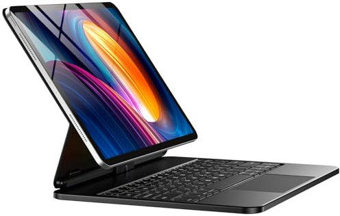 Vobafe Hülle mit Tastatur für iPad Air 11 Zoll 2024 / iPad Air 5 2022/Air 4 2020 10.9/iPad Pro 11 Zoll (4./3./2./1.), Magic Keyboard Tastatur mit 360°Drehbare Ständer, Multi-Touch Trackpad, Schwarz